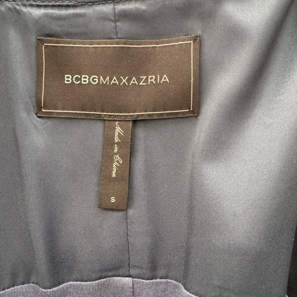 BCBG MaxAzria NORTON high low Drafted Blazer Size  S Carbon Blue long sleeve - Picture 6 of 6